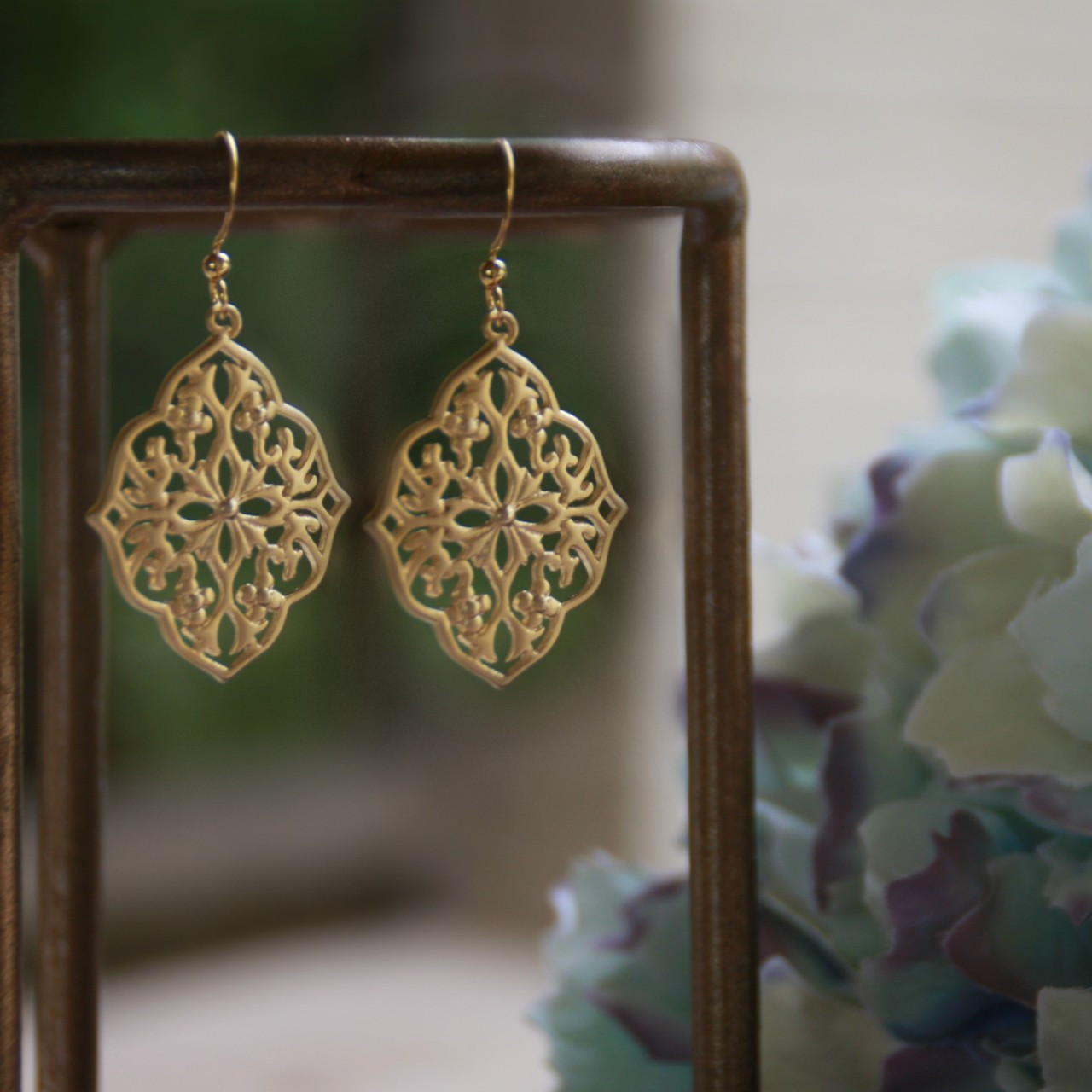 IS-638 Filagree Matte finish Earrings