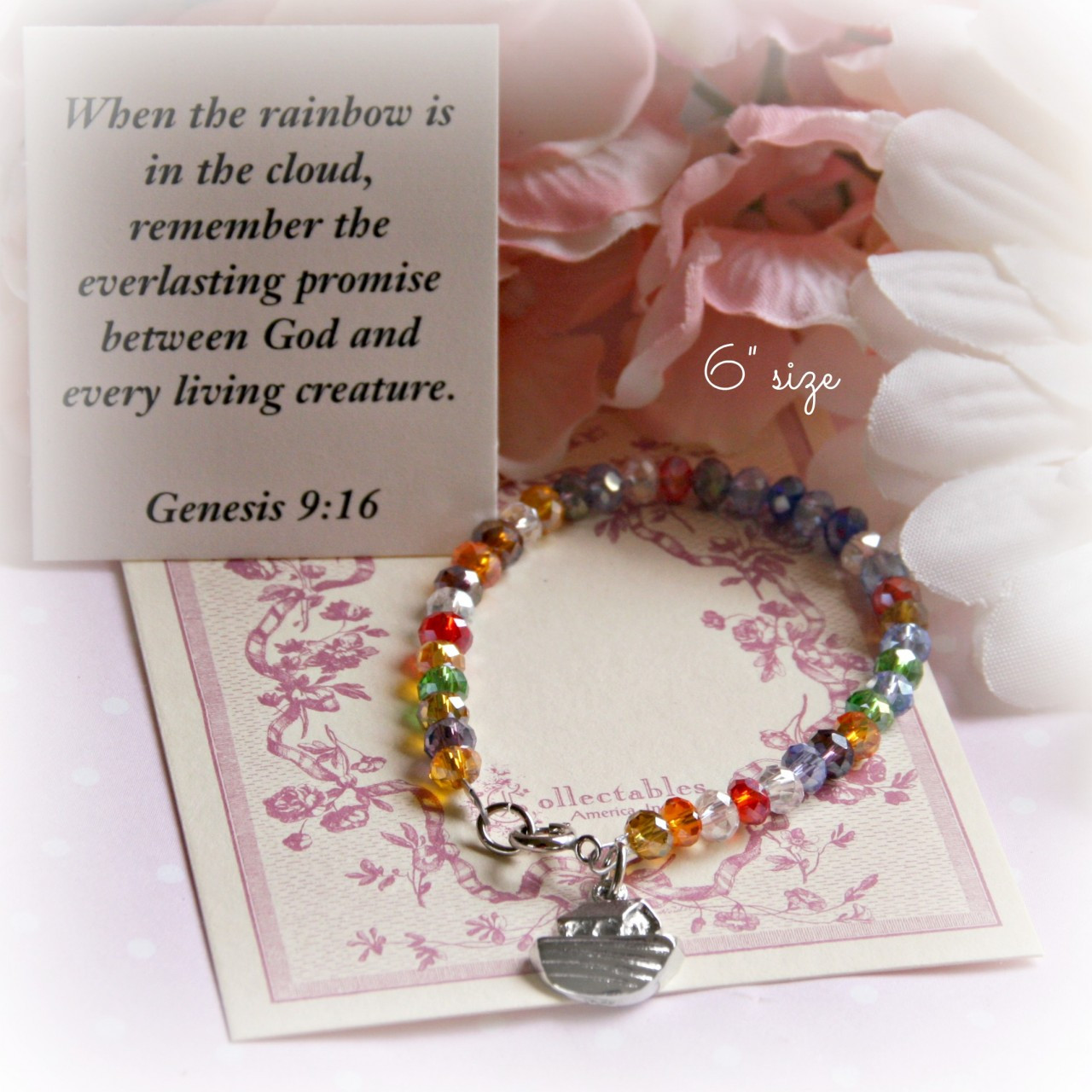 CJ-344 Rainbow  Noah Crystal 6" Bracelet