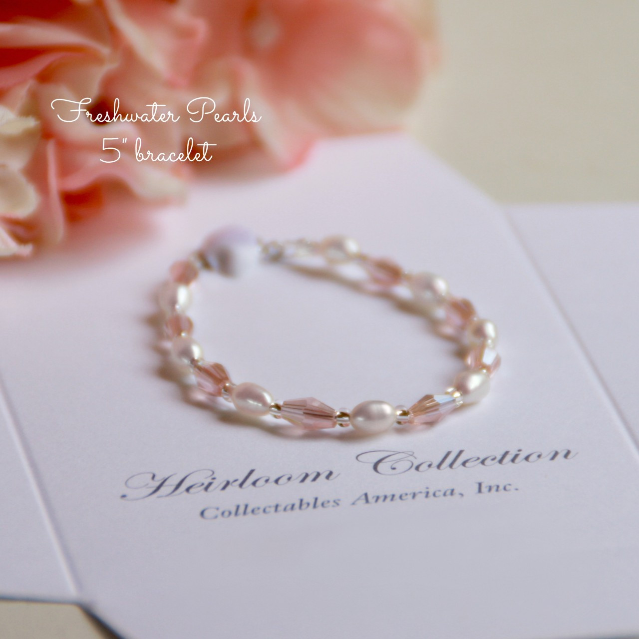 CJ-466-5 Beautiful Faceted Crystals and Freshwater Pearls 5" Bracelet