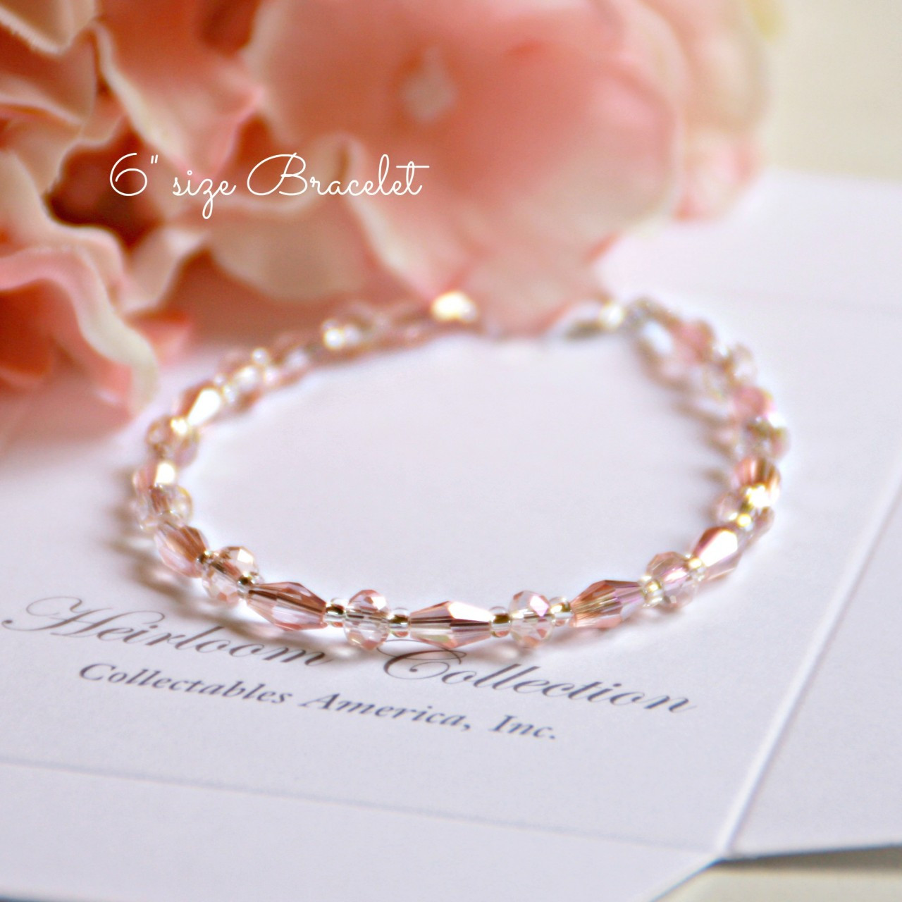 CJ-461-6 Sophisticated Pale Pink Crystals Oh so Sweet! 6" bracelet