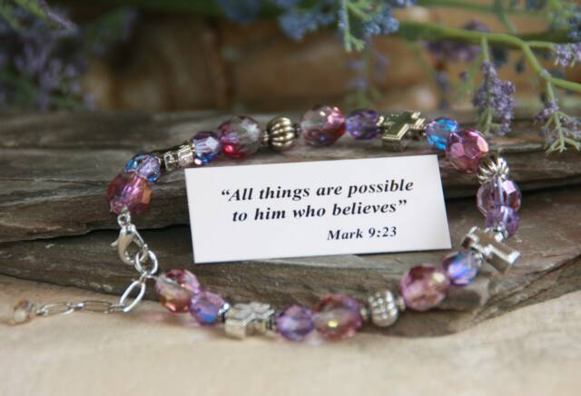 IN-218 Christian bracelet purple/lavender