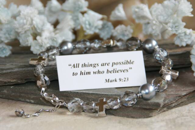 IN-207 Christian bracelet silver/grey
