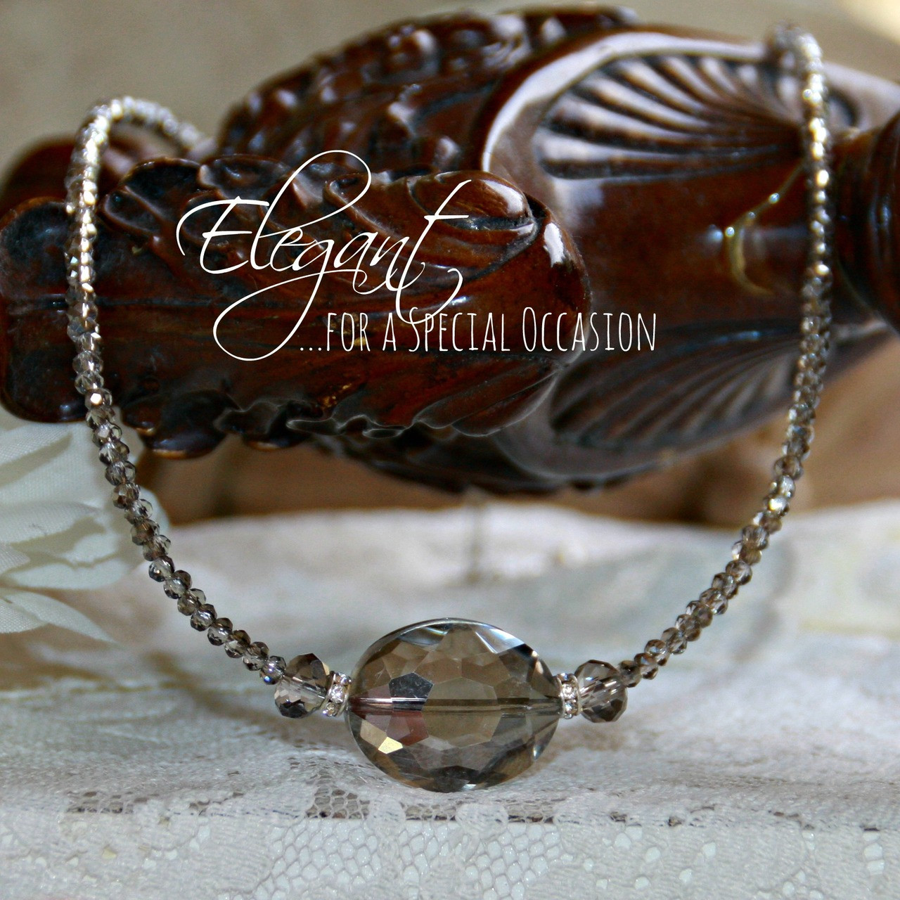 IS-644  Platinum Crystals for a Special Occasion  Necklace