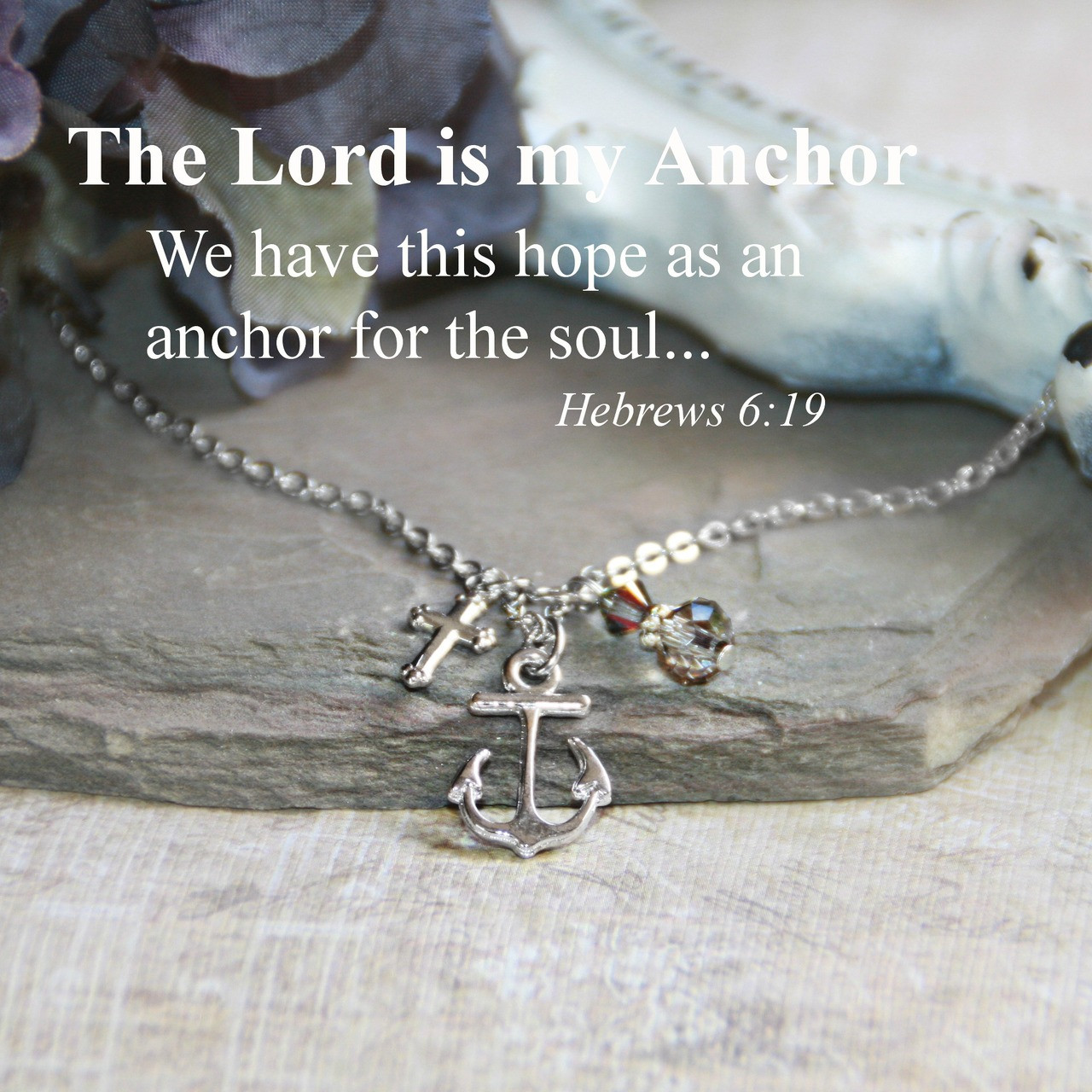 IN-636  The Lord is my Anchor Necklace