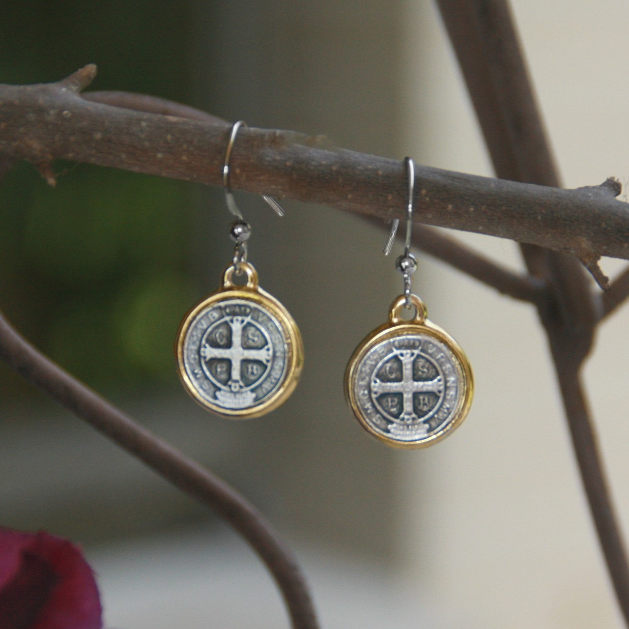 IN-45  JUST St. Benedict Basic Earring, A must for every order!