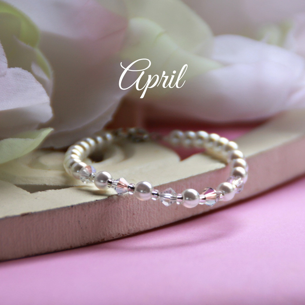 CJ-132  April Birthstone Bracelet 5"
