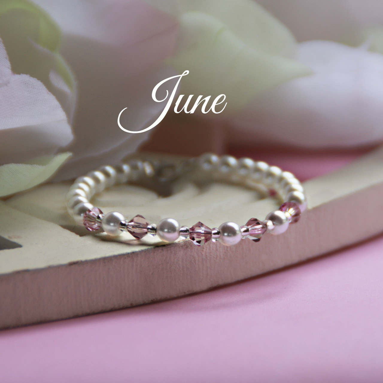 CJ-134  June Birthstone Bracelet 5"