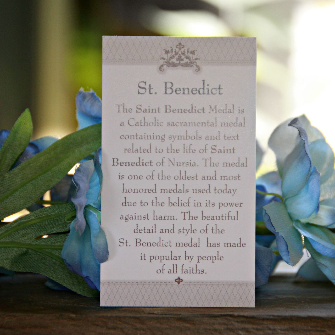 IN-166SI   St. Benedict Corded Bracelet with Message card and Organza bag