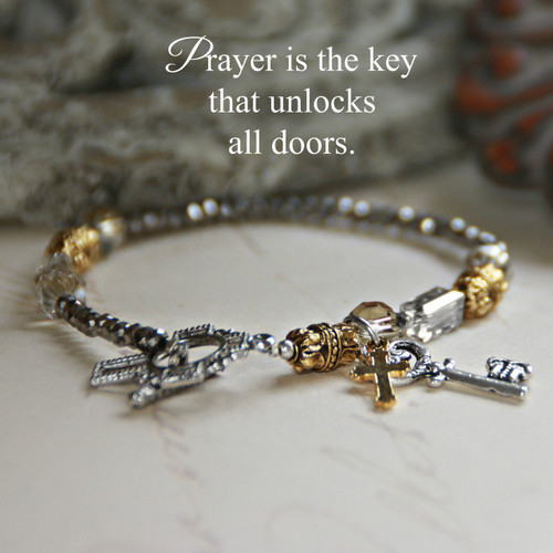 IN-187  Prayer is the key that unlocks All doors....Bracelet