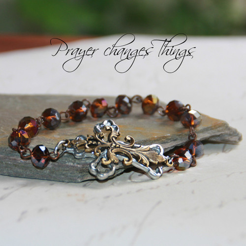 IN-182  Beaded Brown tone Exquisite Bracelet