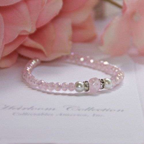 CJ-535-4  So Soft and Sweet Pastel Pink Bracelet Infant 4"