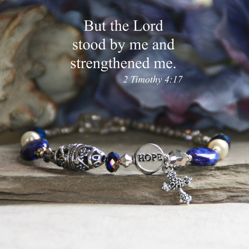 IN-194  The Lord stood with me and Strenghtened me Bracelet
