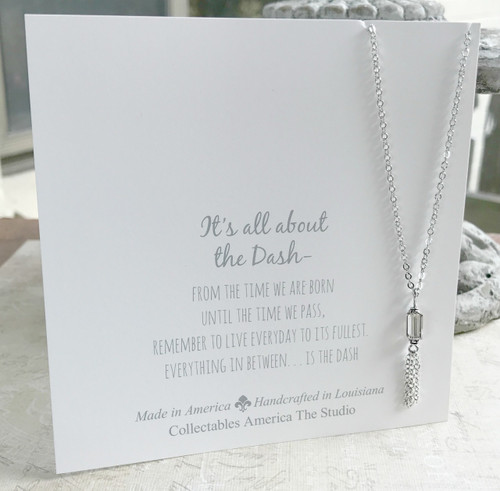 DA-6  Tassel Bar Crystal Drop All about the Dash Necklace
