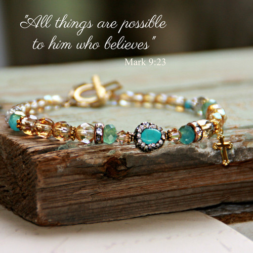 IN-387  All Things are Possible Mutli tone Beautiful Bracelet