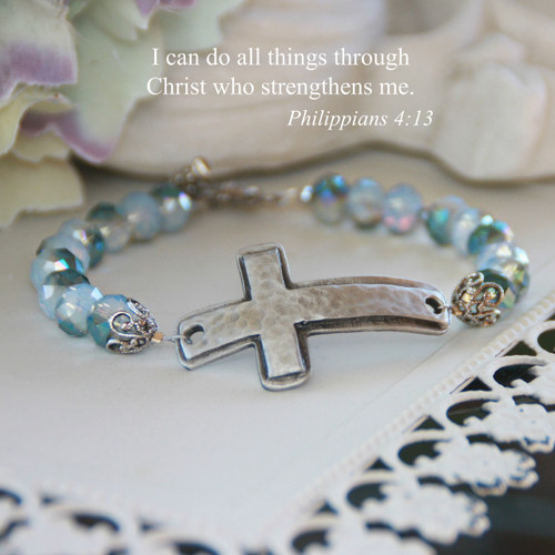 IN-229  Oh La La Stylish Cross Bracelet is one of My Favorites! I can do All Things
