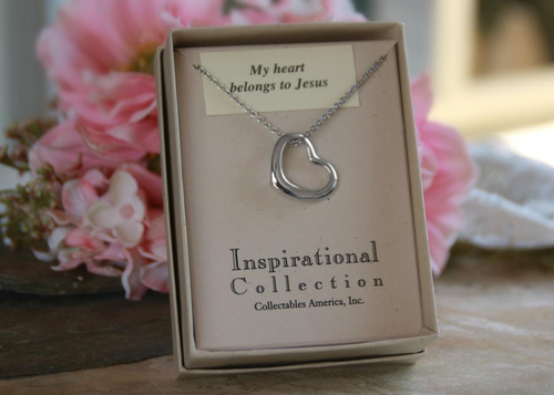 IN-455 My heart belongs to Jesus Necklace
