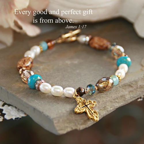 IN-717  Every Good and Perfect Gift Beaded Bracelet