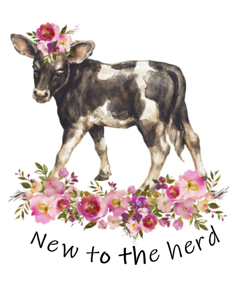 00-46  New to the Herd Onesie 6-12 months (no crystals)