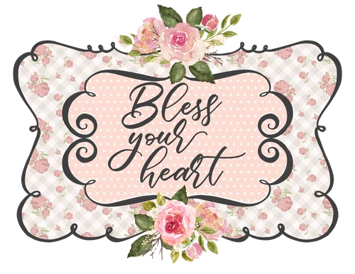 00-51CR  Bless your Heart Onesie 3-6 months with crystals