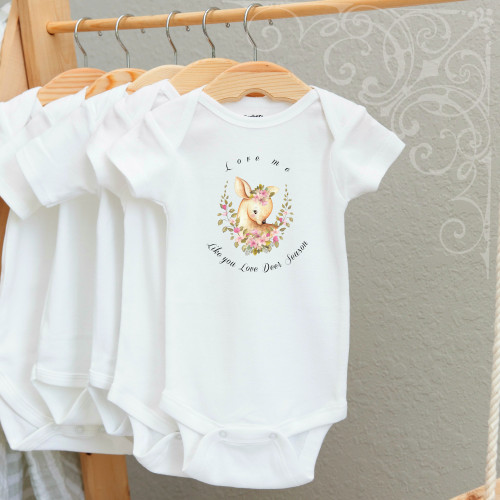 00-57CR  Love Me like Deer Season  3-6 Months Onesie (with crystals)