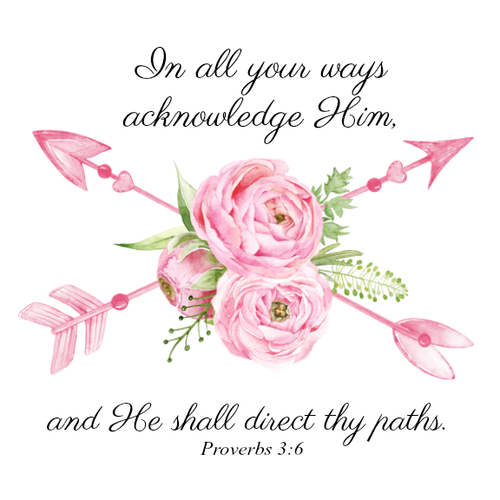 00-84CR  He Shall direct thy Path 6-12 Months Onesie (with crystals)