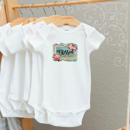 00-19CR  Blessed 3-6 Months Onesie (with crystals)