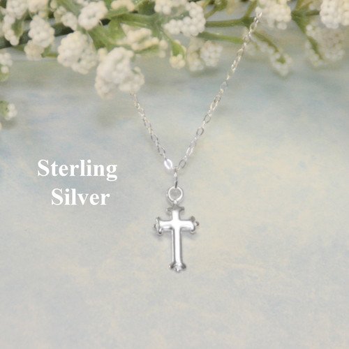STG-281  Sterling Silver Necklace with Cross