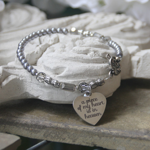 IN-188  A piece of my Heart is in Heaven Bracelet