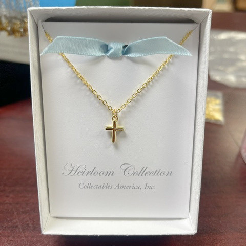 CJ-361  Baby Boy Classic Keepsake Cross Necklace