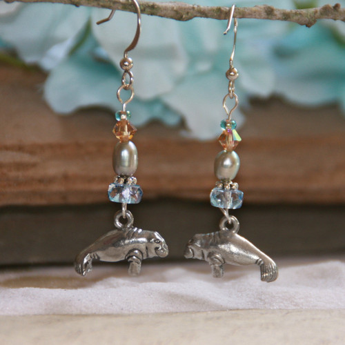 OC-35  Manatee Earrings
