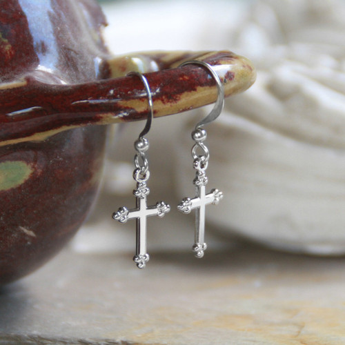 IN-3  Classic Cross Earrings