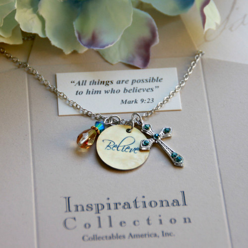 IN-487 Believe Charm Necklace with great colors our customer love!