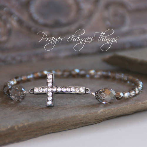 IN-100 Platinum Jeweled Crystal Bracelet