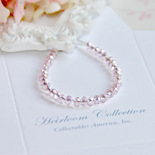 CJ-380-5 Sparkle Soft Pink Crystal Bracelet 5" size Beautiful!