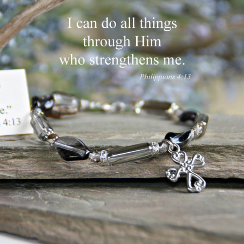 IN-139  Beautiful message, Beautiful Bracelet I can do all things through Him...