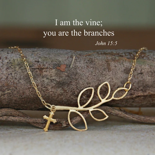 IN-522G I am the Vine... Gold Finish Necklace