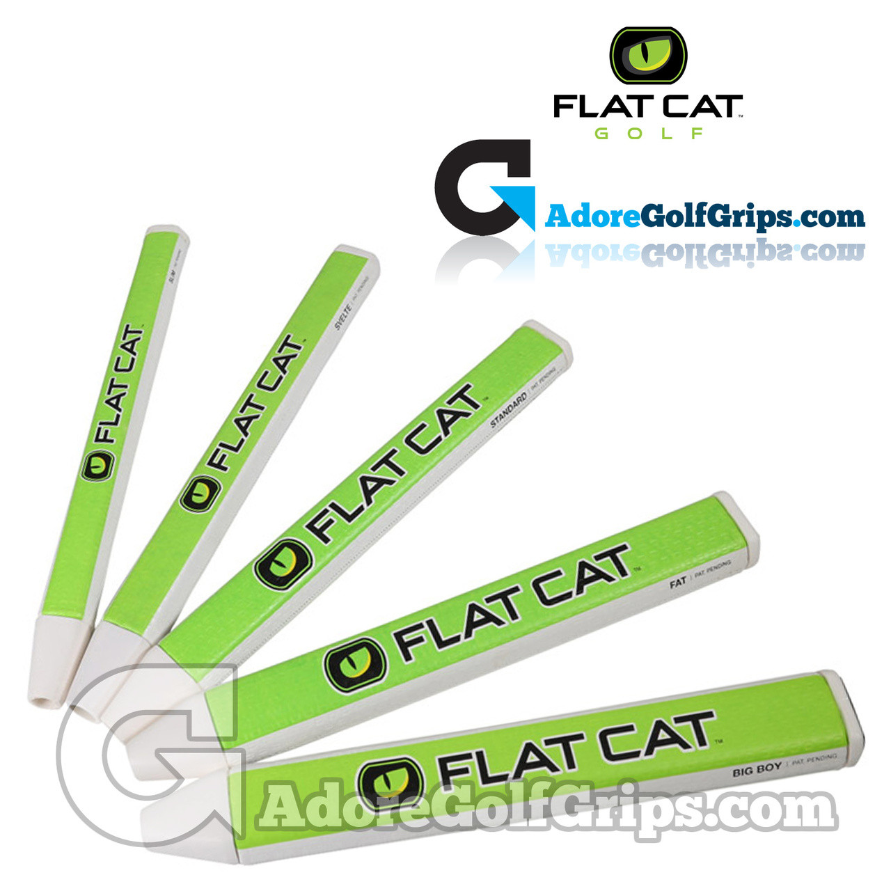 Flat Cat Golf Slim 12 Inch Putter Grip - White / Green / Black ...