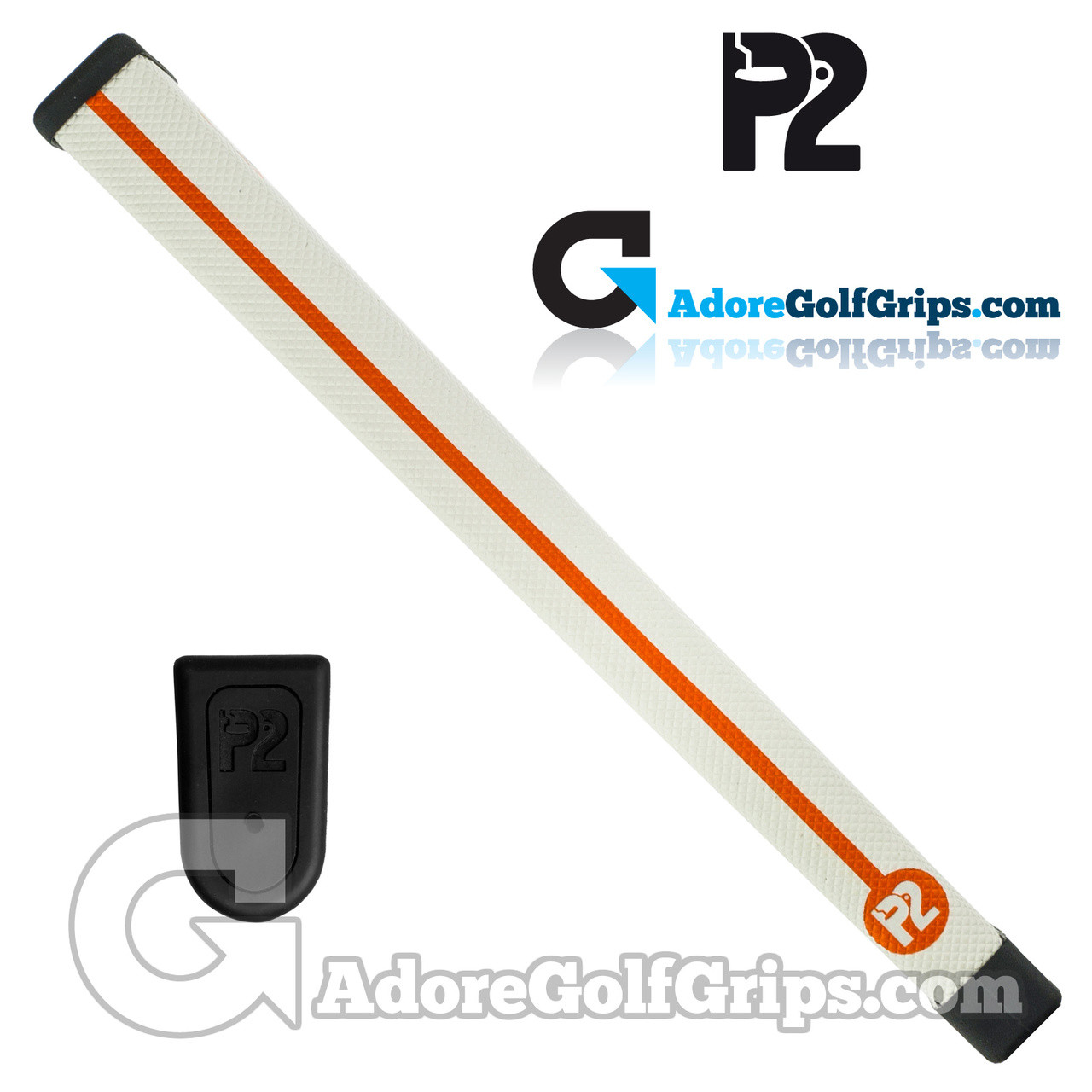 P2 Classic Jumbo Putter Grip - White / Orange