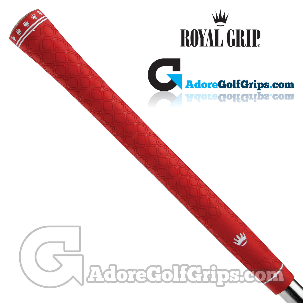 Grip Royal Link Tech .600 Rotondo - Set 8 Impugnature Antiscivolo Rosse