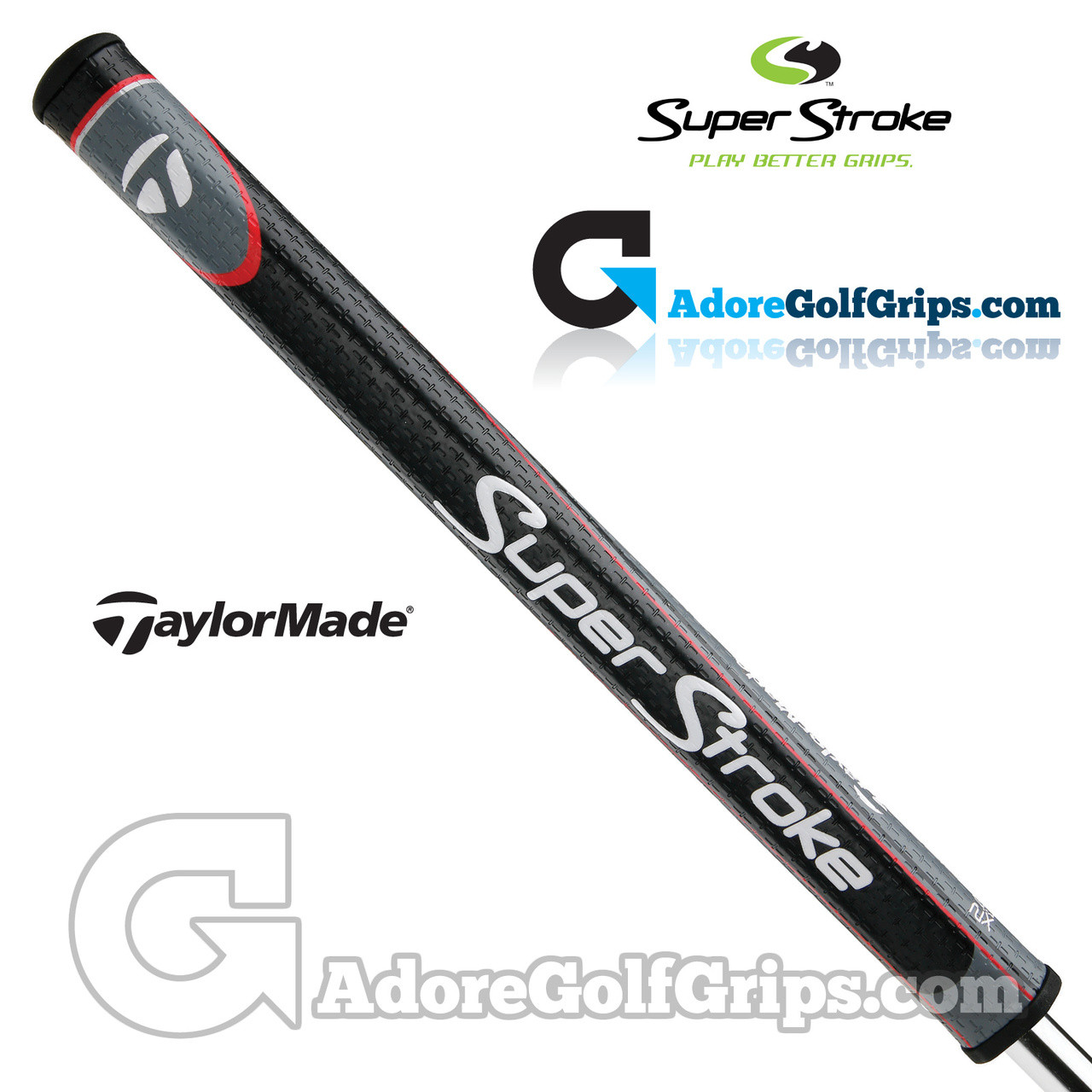 SuperStroke TaylorMade Mid Slim 2.0 XL Plus Putter Grip - Black / Grey / Red