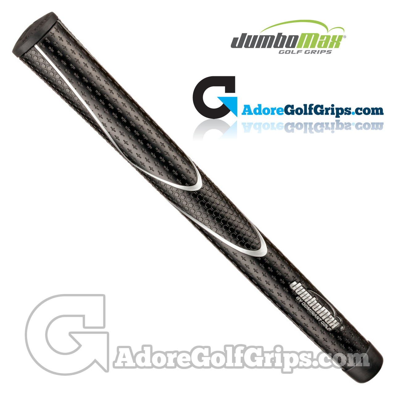 Impugnatura JumboMax Tour Series Giant Medium +5/16 Nero Argento Per Golf