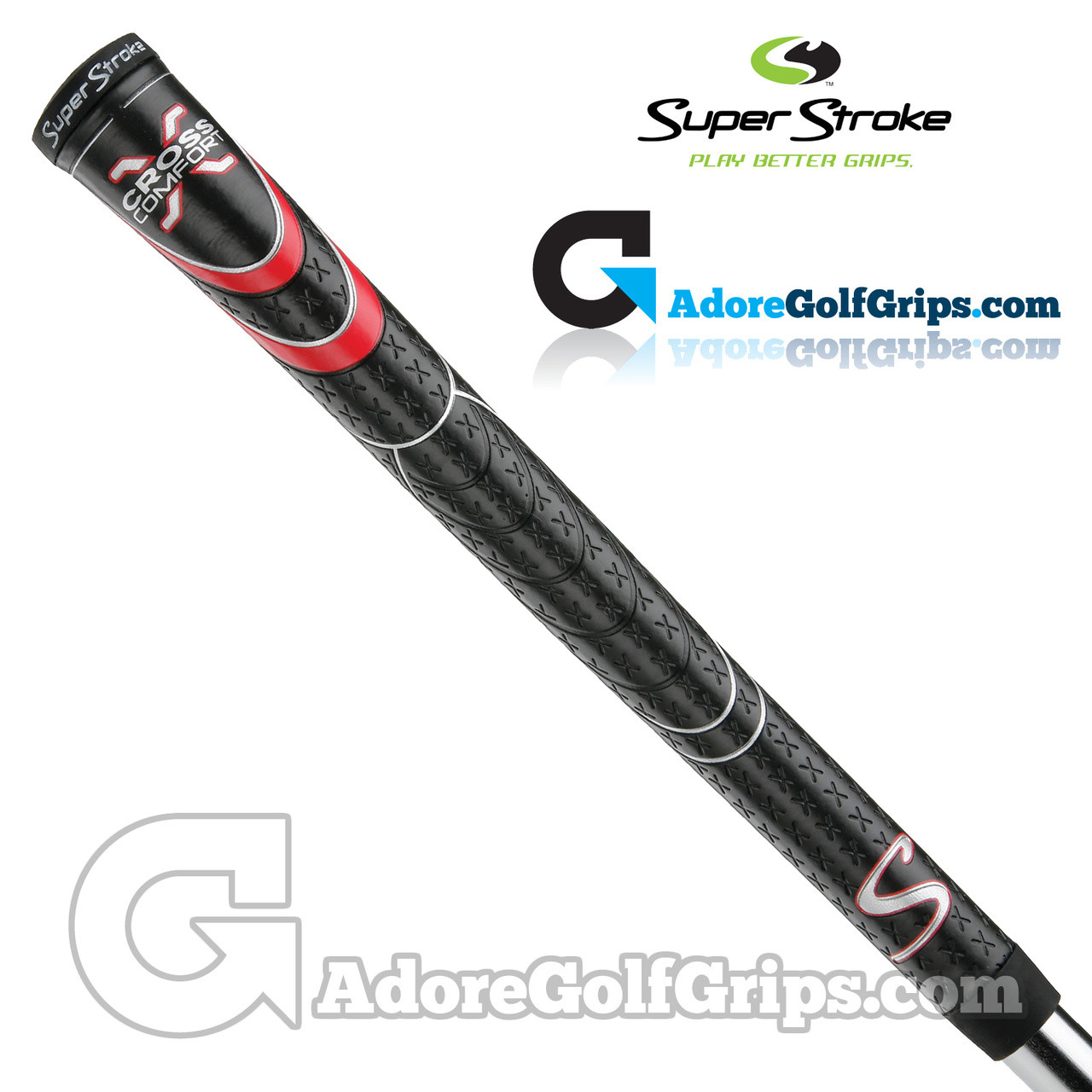 SuperStroke Cross Comfort Midsize Grips - Black / Red