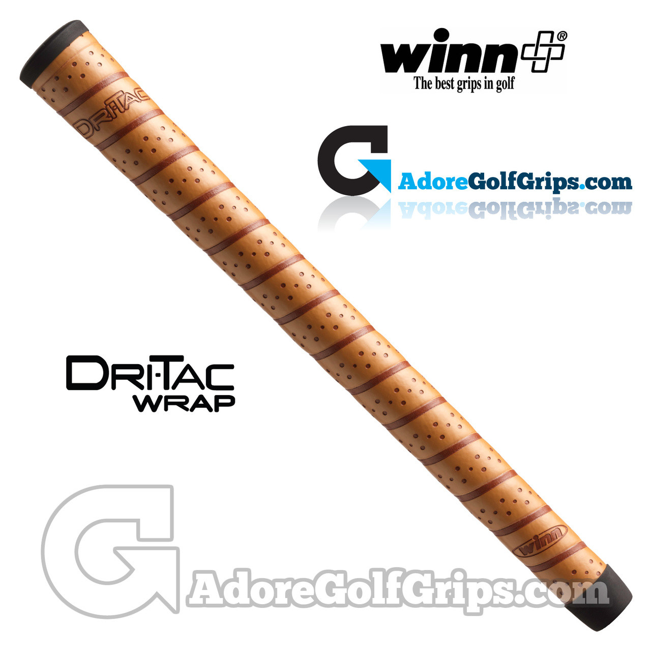 SET OF 10 WINN DRI-TAC WRAP COPPER OVERSIZE GOLF GRIPS. 7DTWR-CP DRITAC 18136015058 | UK