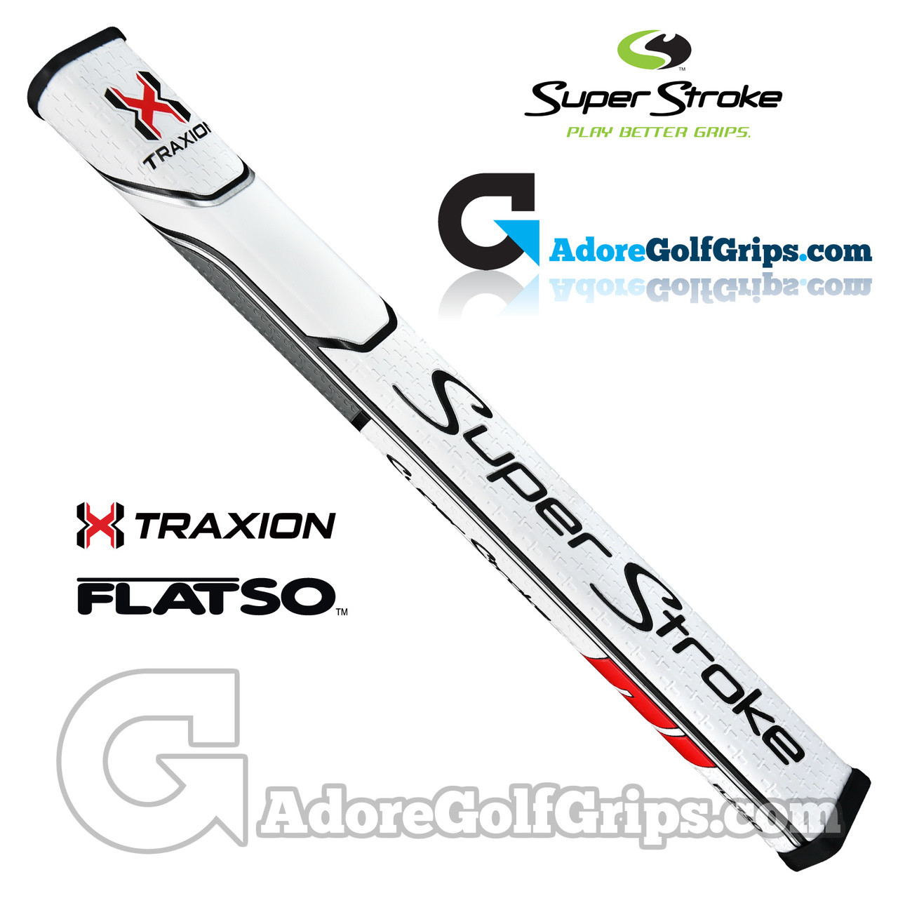 SuperStroke Traxion Flatso ゴルフパターグリップ 高度な表面