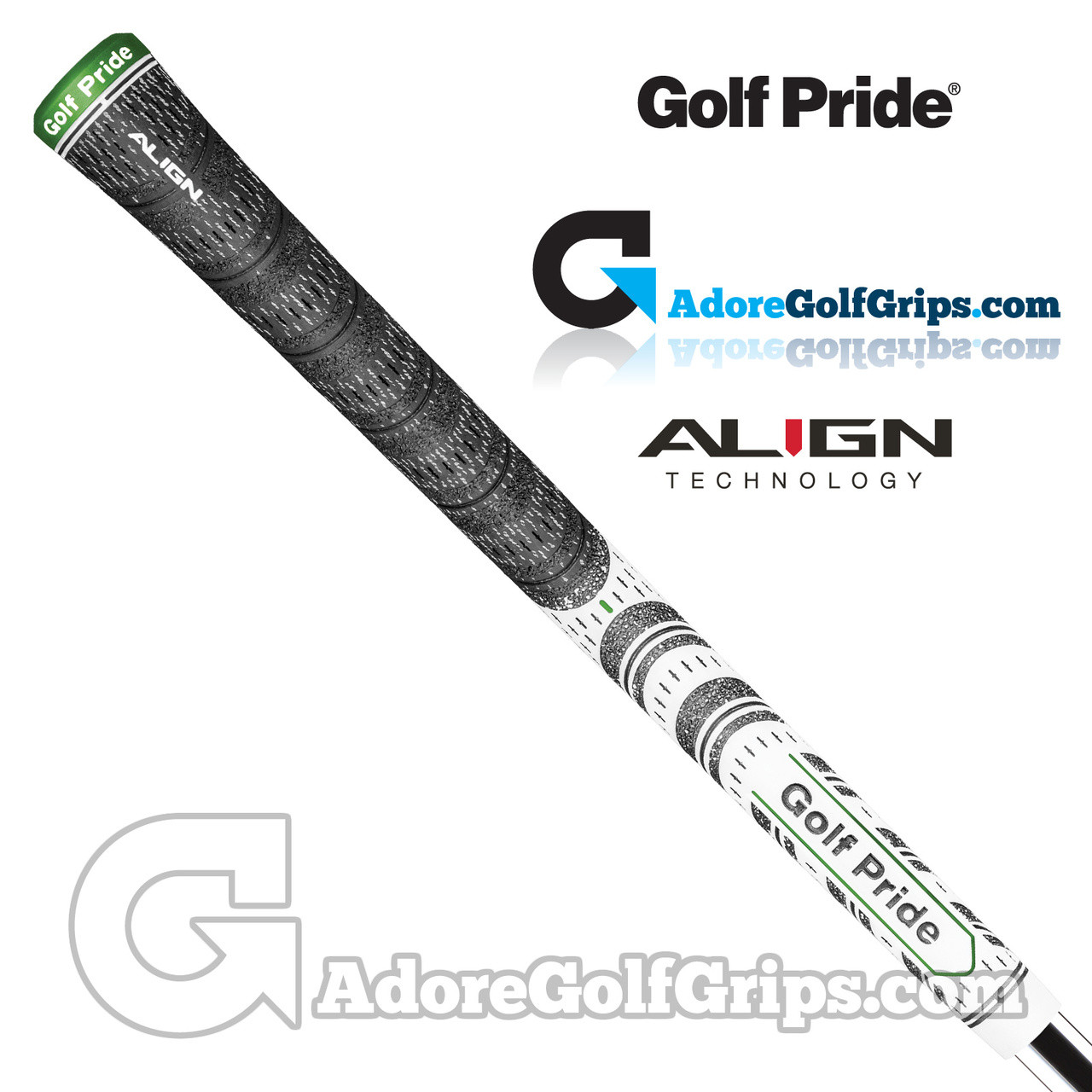 Golf Pride New Decade Multi Compound Align Grips White / Black / Green