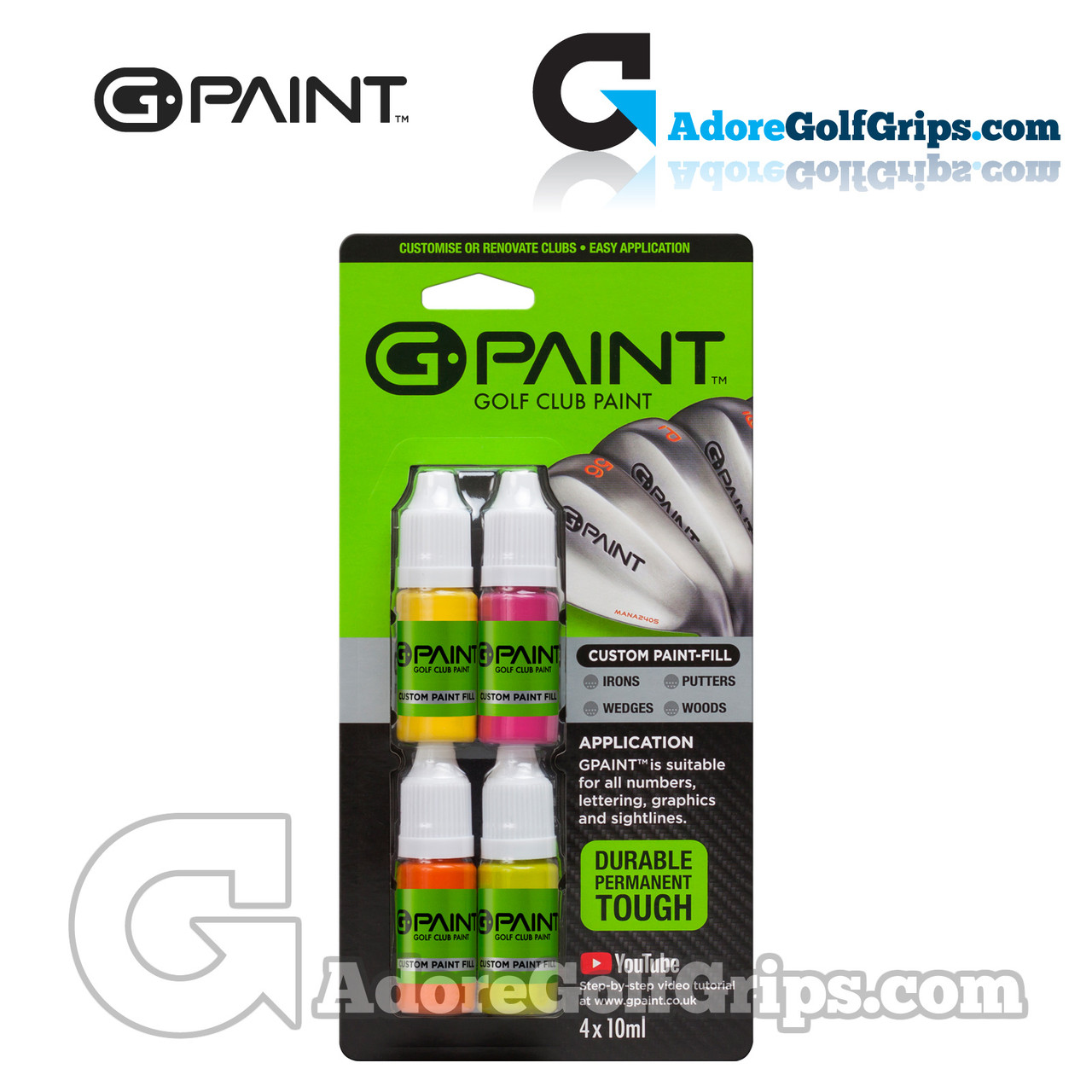 G-Paint Golf Club Paint (4-Pack) Yellow/Pink/Orange/Green