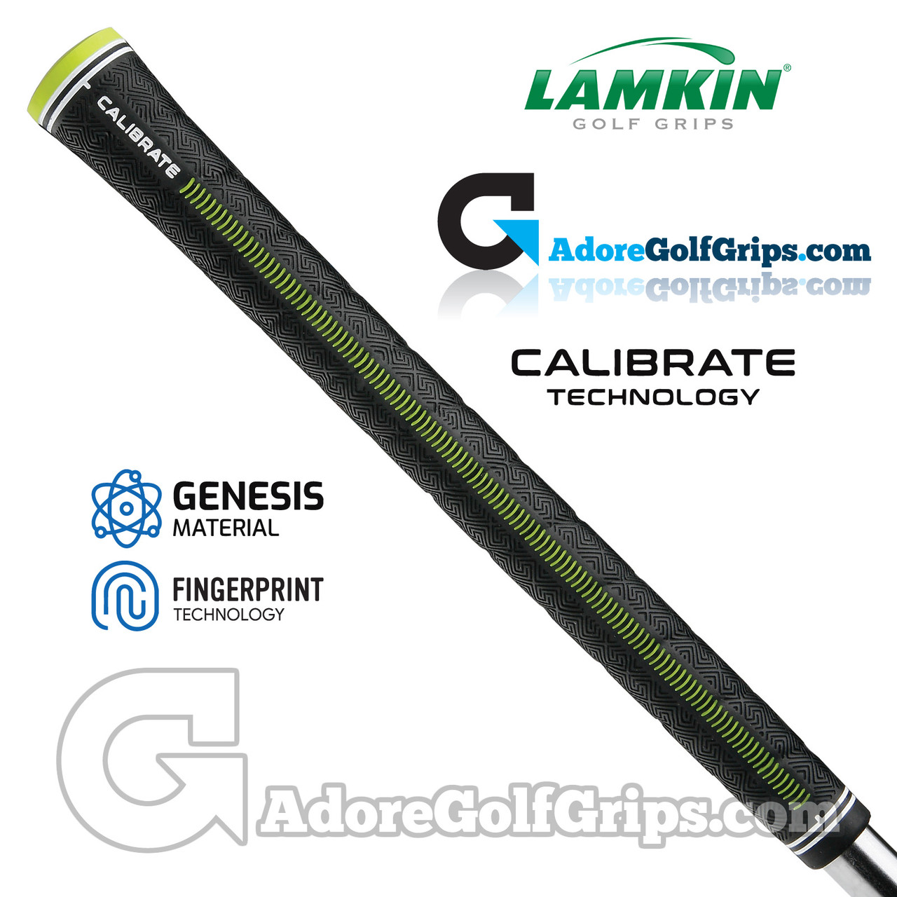 Lamkin Sonar Wrap Calibrate Standard PLUS Grips - Black / Lime Green