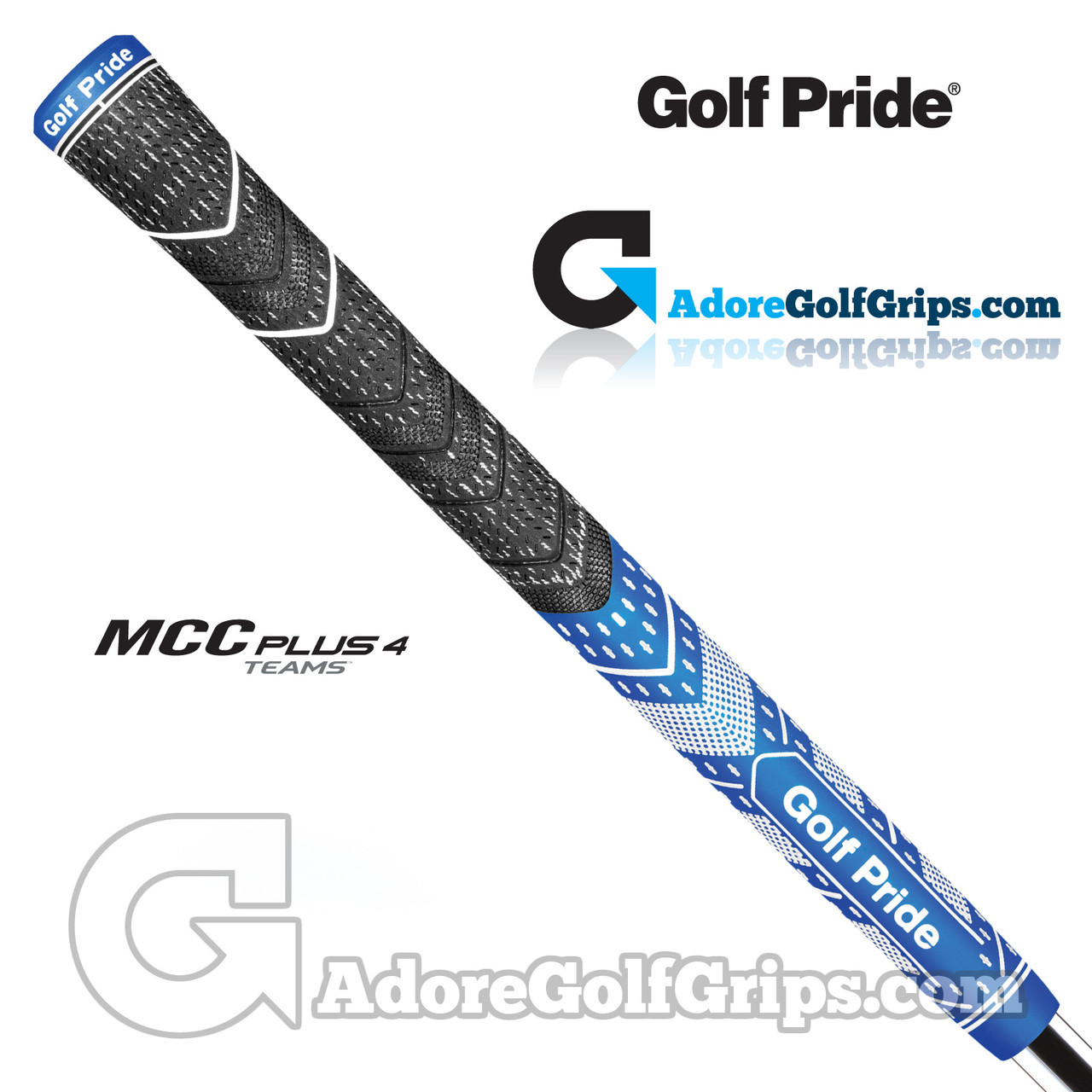 Golf Pride MCC Plus 4 Teams Midsize Grips - Black / Blue / White