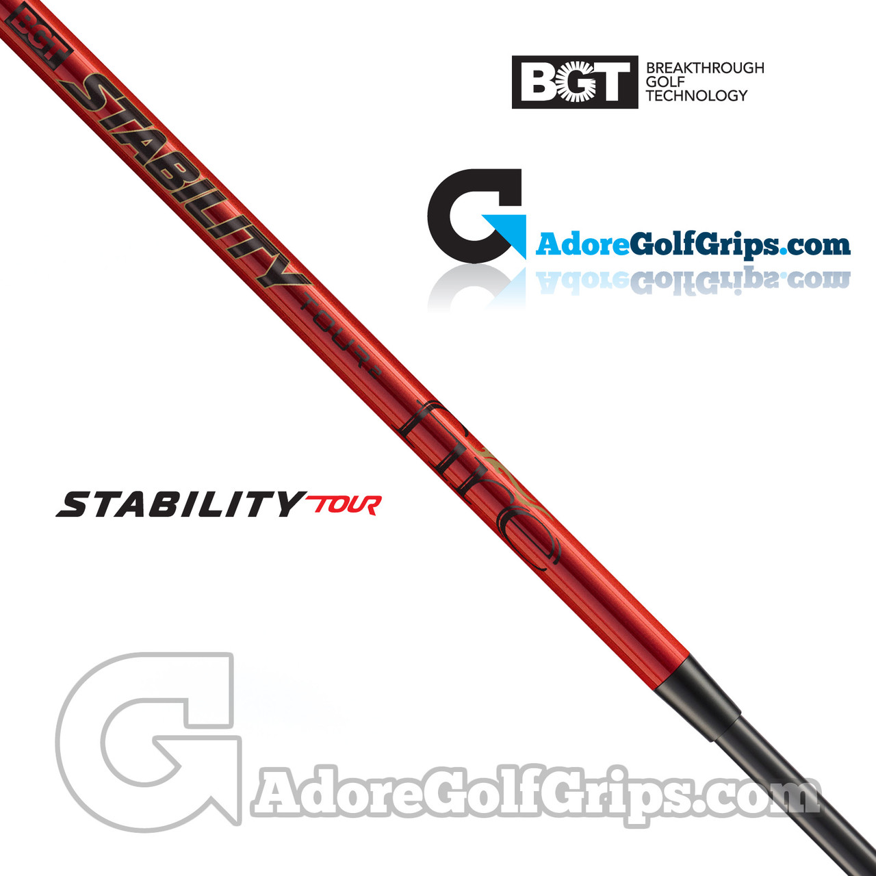 BGT Stability Tour 2 Fire Putter Shaft (110g) - Carbon Fibre / Red Gloss