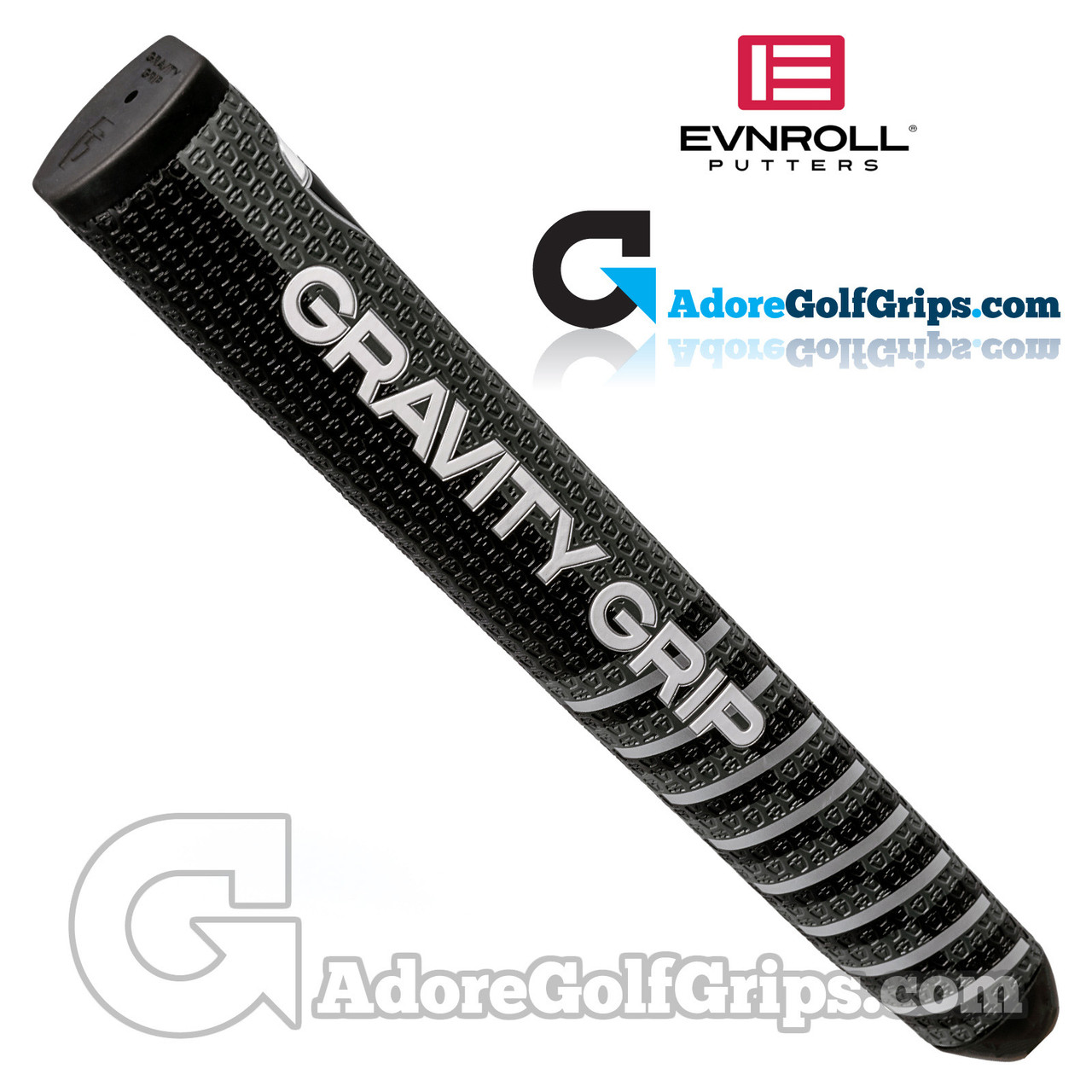 Evnroll Gravity Grip 1.0 Non-Taper Jumbo Putter Grip - Black / Grey